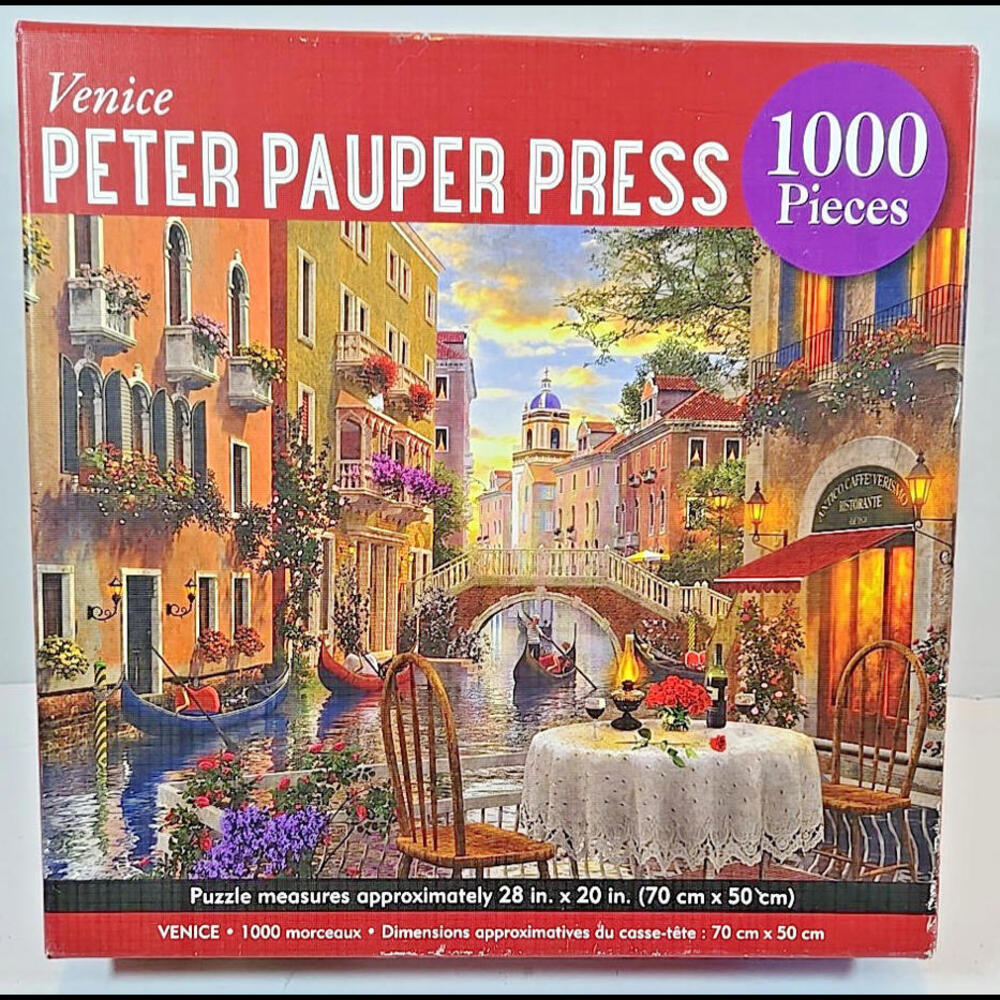 Peter Pauper Press 1000 Piece Jigsaw Puzzle VENICE Colorful Challenging Complete
